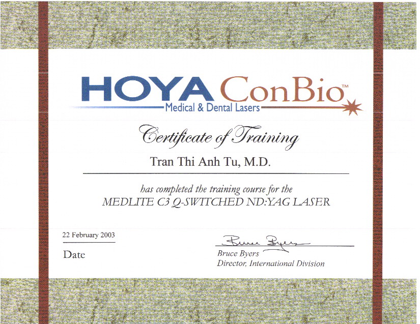 Chứng chỉ huấn luyện Laser (của Mỹ)